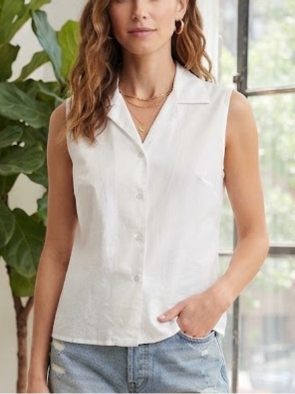 Vintage Sleeveless white Top